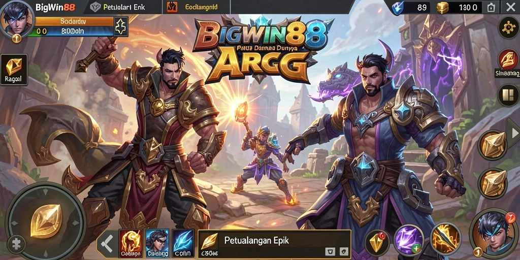 Screenshot gameplay BIGWIN88 menampilkan pertarungan epik dan aksi seru.