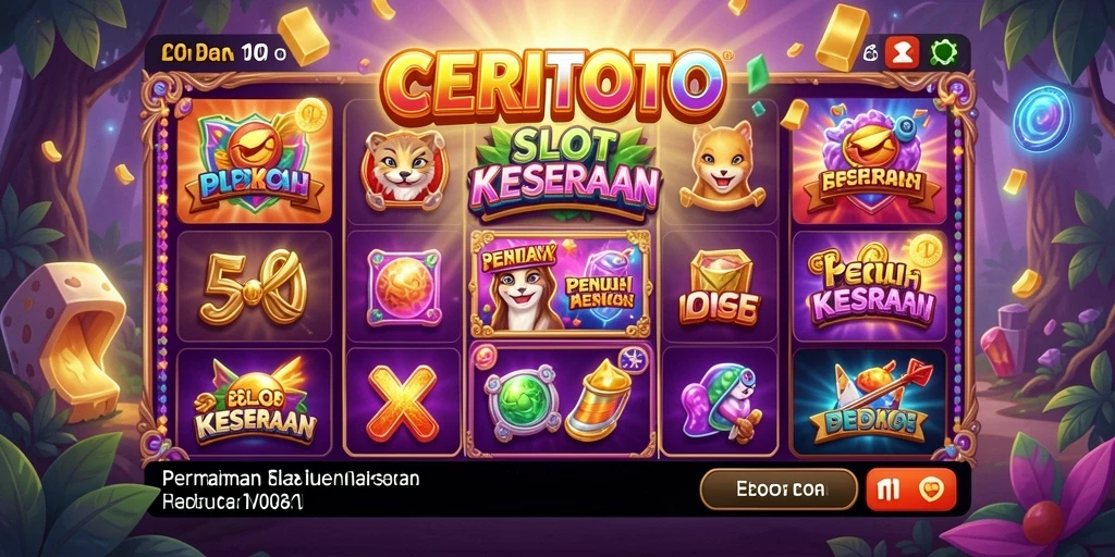Tampilan menarik dari gameplay CERITOTO yang penuh warna.