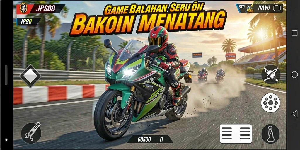 Screenshot gameplay <strong>JPS88</strong> yang menunjukkan aksi balapan motor yang seru.