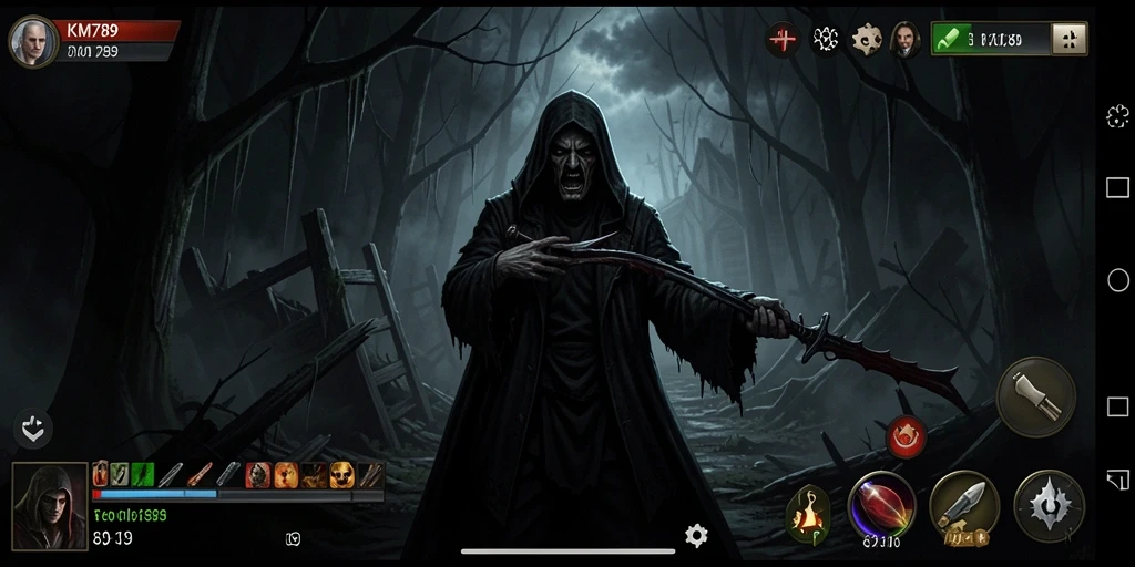Tangkapan layar gameplay yang menakutkan dari KM789.
