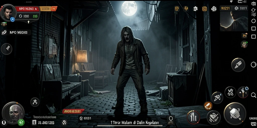 Tampilan gameplay MPO1221 yang menegangkan dan menyeramkan.