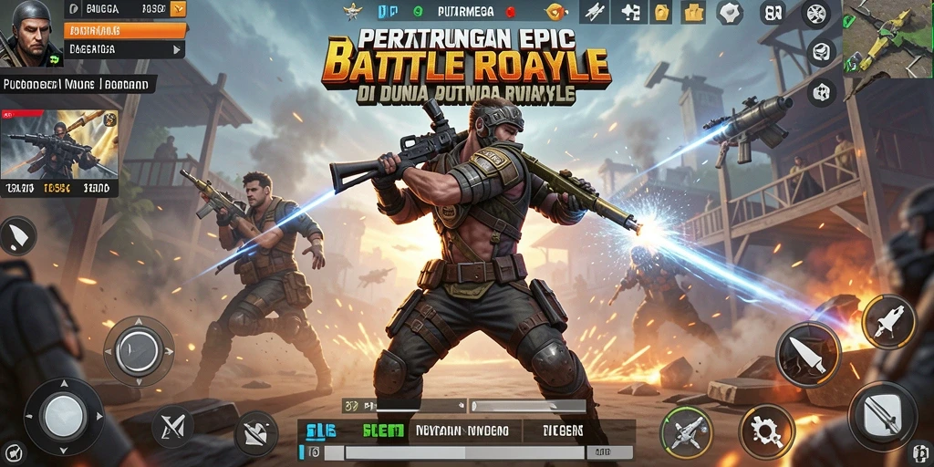 Tampilan gameplay seru PUTARMEGA dengan pertempuran bertahan hidup.