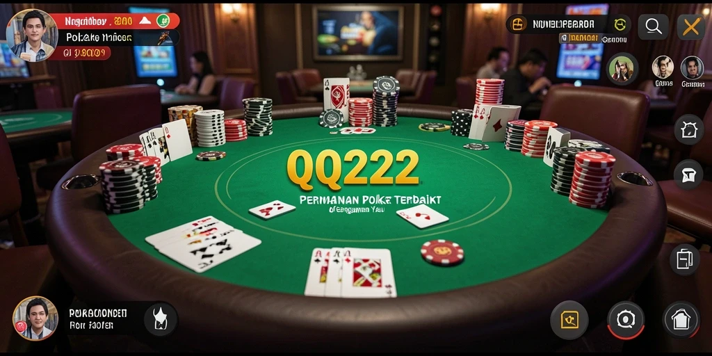 Tampilan menarik dari permainan poker di QQ222.