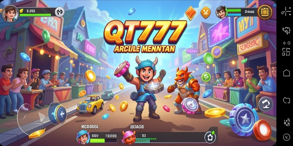 Tampilan gameplay seru dari QT777, menampilkan aksi arcade yang mendebarkan.