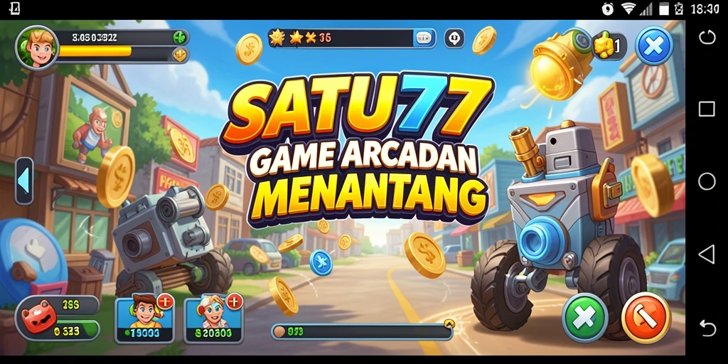 Tampilan seru gameplay SATU77 yang menampilkan tantangan Arcade.