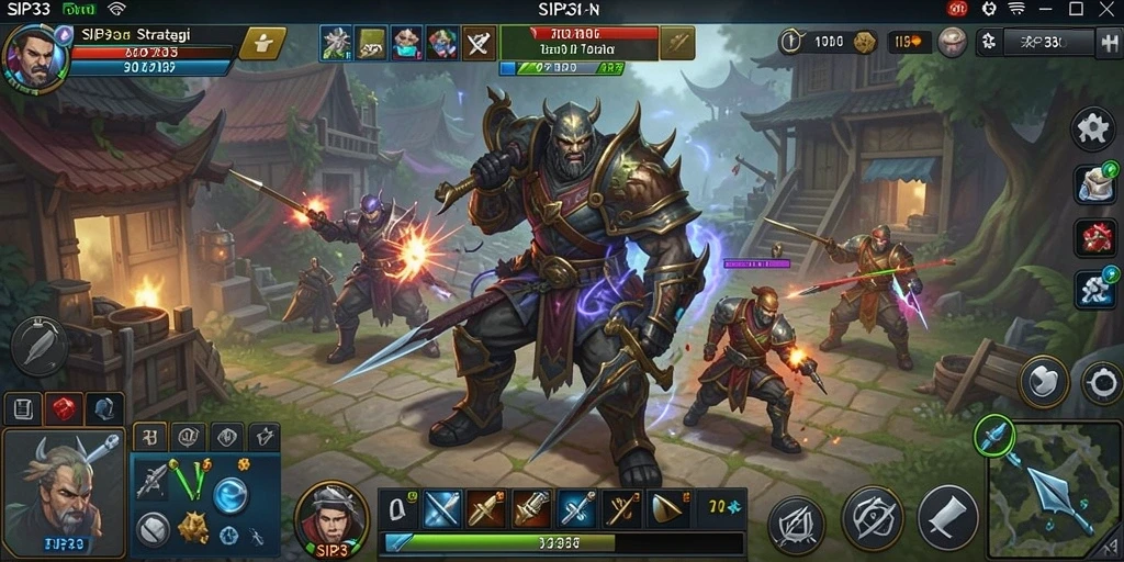 Tampilan gameplay SIP33 menampilkan pertempuran strategis yang mendebarkan.