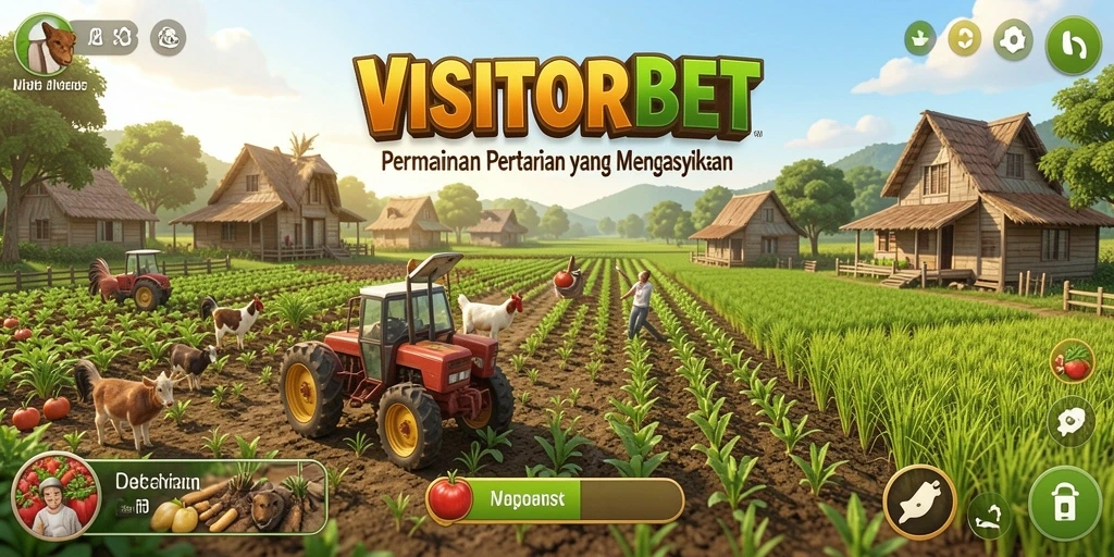 Tangkapan layar <strong>VISITORBET</strong> menampilkan gameplay pertanian yang seru dan interaktif.